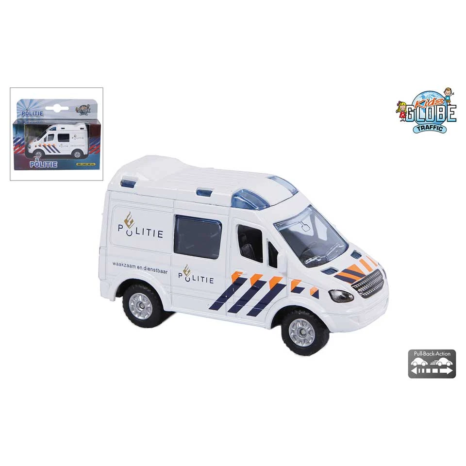 Kids Globe Pull Back Politieauto Die-cast - 8 Cm 2 Kids Globe Pull Back Politieauto Die-cast - 8 Cm - Afbeelding 2