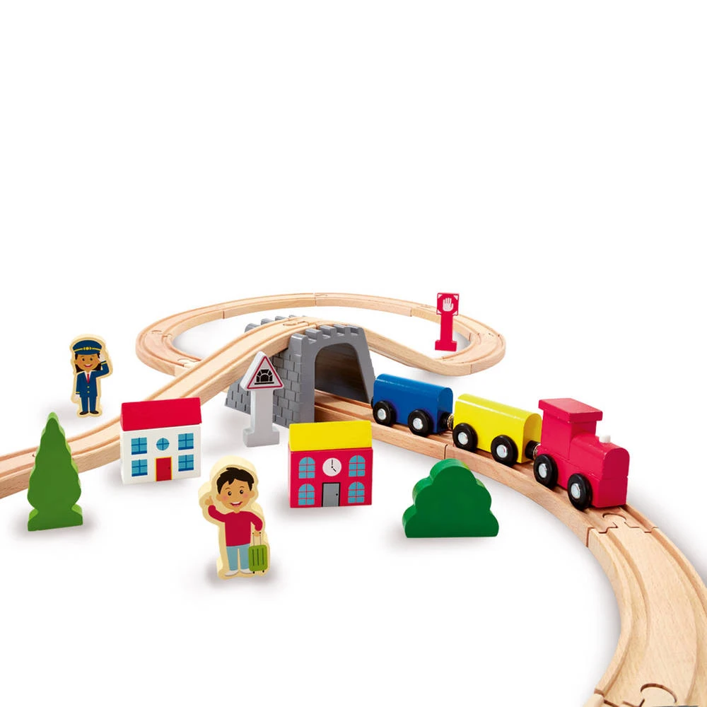 Woodlets Houten Treinset 30-delig 3 Woodlets Houten Treinset 30-delig - Afbeelding 3