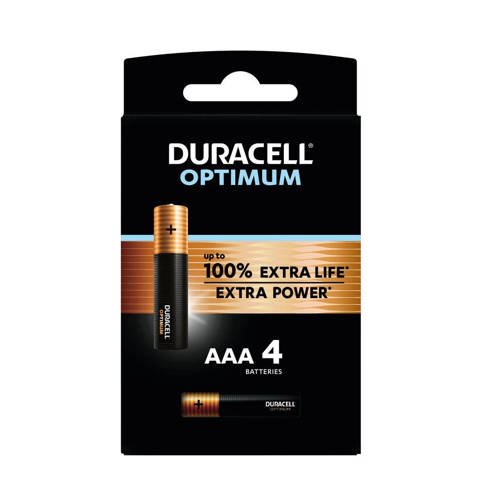 Duracell Alka Optimum AAA-batterijen Set 4-delig 1 Duracell Alka Optimum AAA-batterijen Set 4-delig