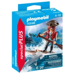 PLAYMOBIL SpecialPLUS Piraat Met Vlot En Hamerhaai 70598