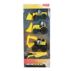 No Brand Cars & Trucks Bouwvoertuigen Set - 4 Stuks