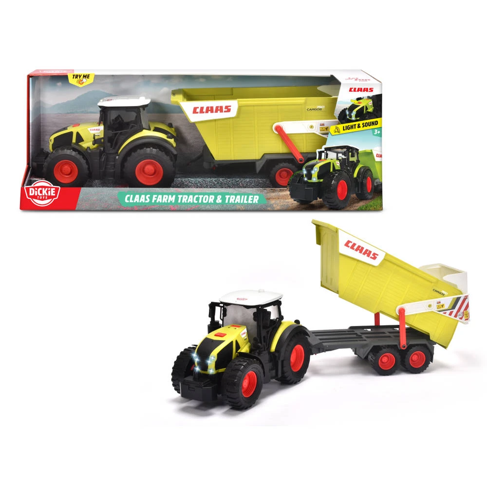 Dickie Toys Claas Tractor Met Aanhanger - 64 Cm 1 Dickie Toys Claas Tractor Met Aanhanger - 64 Cm