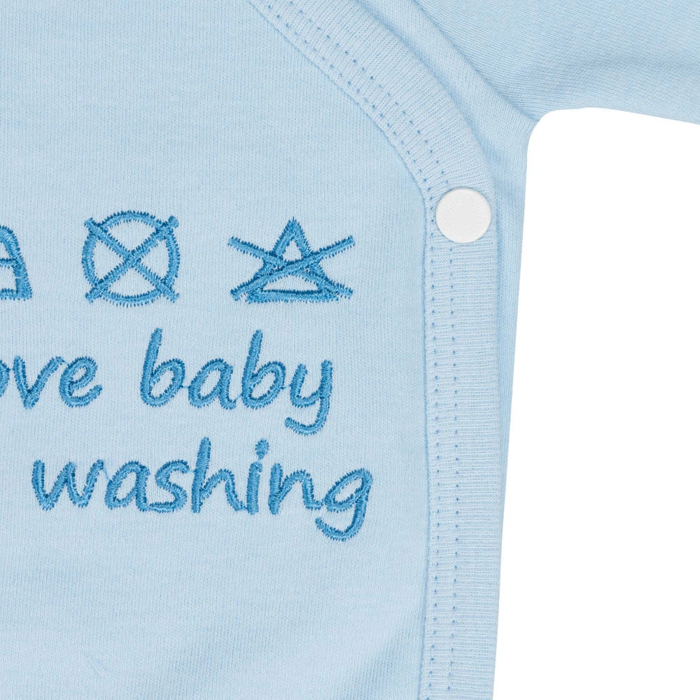 No Brand VIB Remove Baby Before Washing Rompertje - Blauw 2 No Brand VIB Remove Baby Before Washing Rompertje - Blauw - Afbeelding 2
