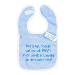 No Brand VIB Papa Allercoolste Slabbetje - Blauw/wit