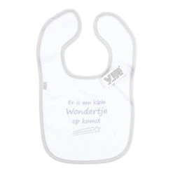 No Brand VIB Er Is Een Klein Wondertje Op Komst Slabbetje - Wit