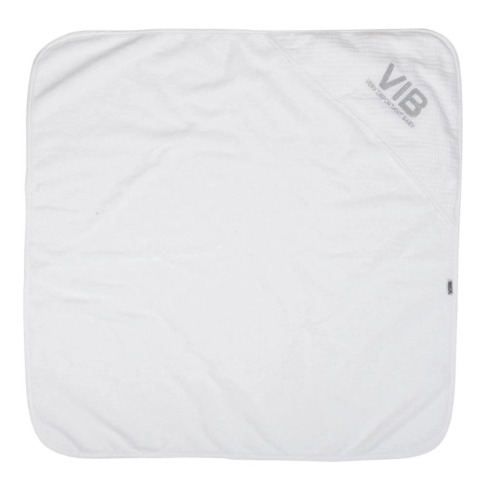 No Brand VIB Badcape Very Important Baby - Wit/zilver 3 No Brand VIB Badcape Very Important Baby - Wit/zilver - Afbeelding 3