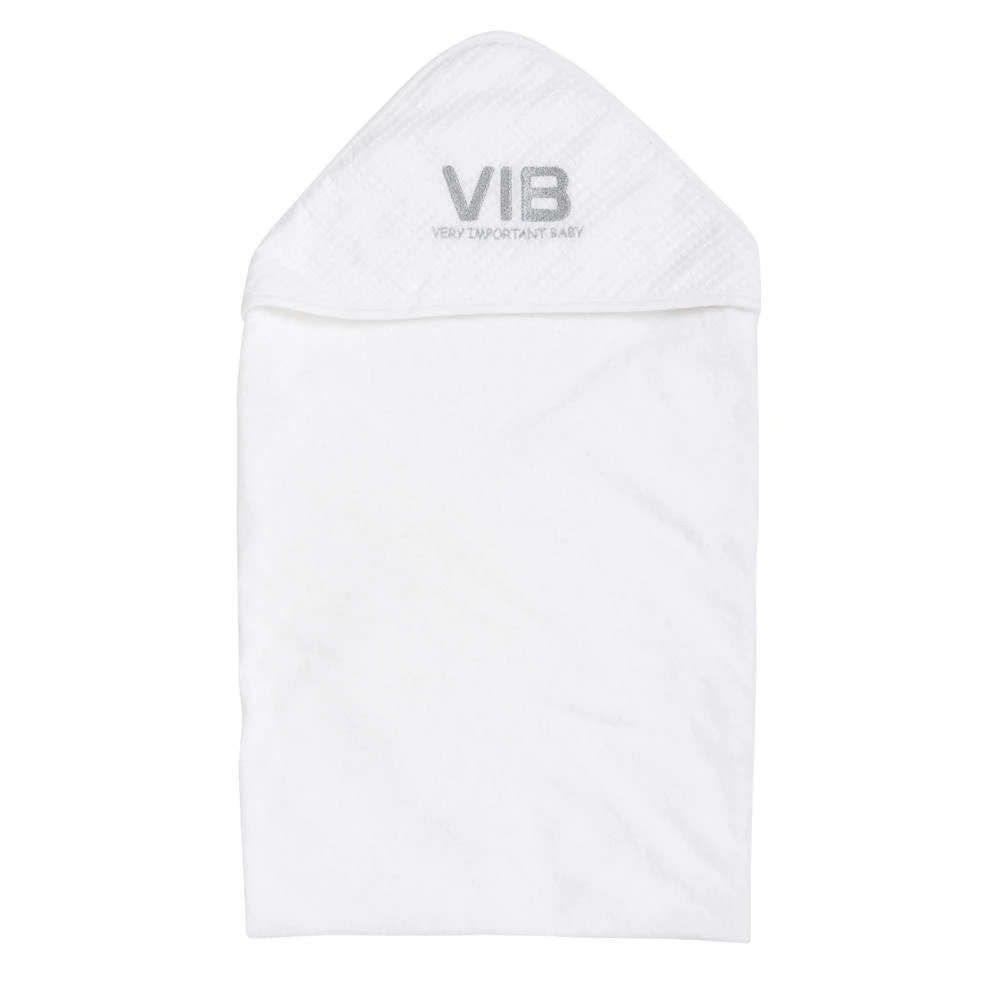 No Brand VIB Badcape Very Important Baby - Wit/zilver 2 No Brand VIB Badcape Very Important Baby - Wit/zilver - Afbeelding 2